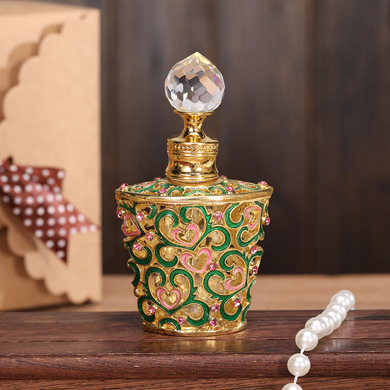 Metal Arabic Middle Eastern Style Perfume and Essential Oil Bottle