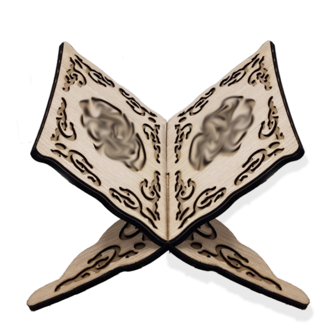 Arabic Three-Color MDF Wooden Bookshelf