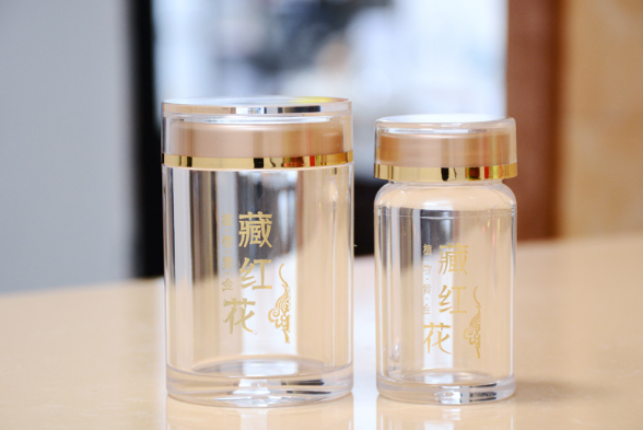 Double-layer acrylic capsule bottle, saffron tonic, health product, small medicine bottle, acrylic light-proof bottle