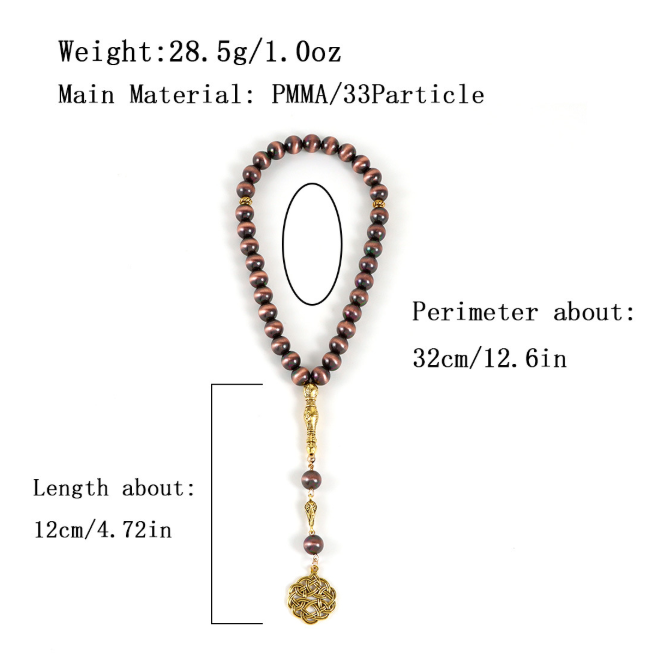33 - bead Muslim rosary, Islamic Arabian bracelet