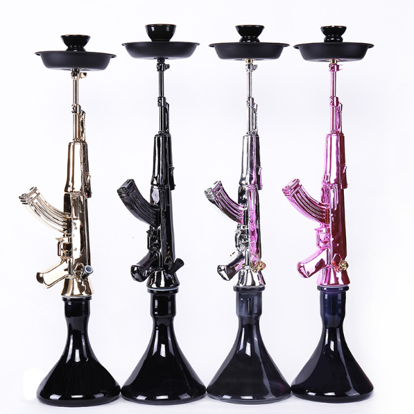 Wholesale of glass smoking pipes, Ak47 gun - shaped hookah, Ak47 Arabic hookah set