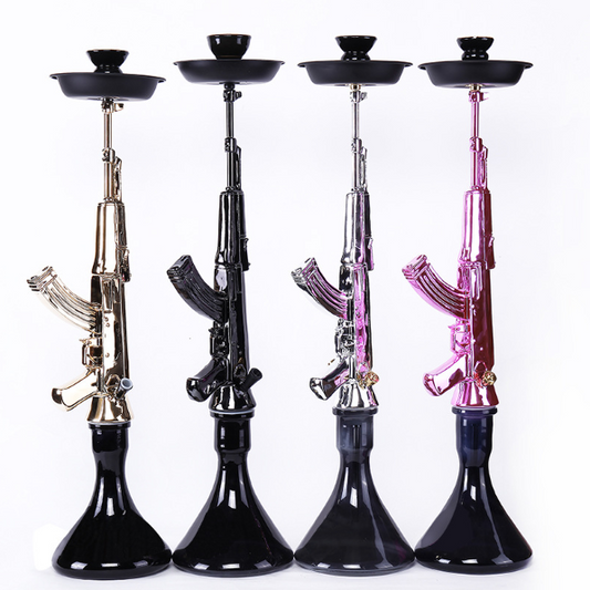 Wholesale of glass smoking pipes, Ak47 gun - shaped hookah, Ak47 Arabic hookah set