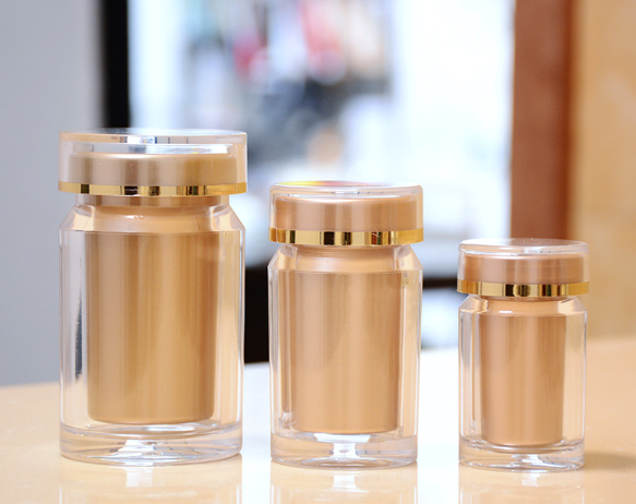 Double-layer acrylic capsule bottle, saffron tonic, health product, small medicine bottle, acrylic light-proof bottle