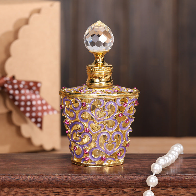 Metal Arabic Middle Eastern Style Perfume and Essential Oil Bottle