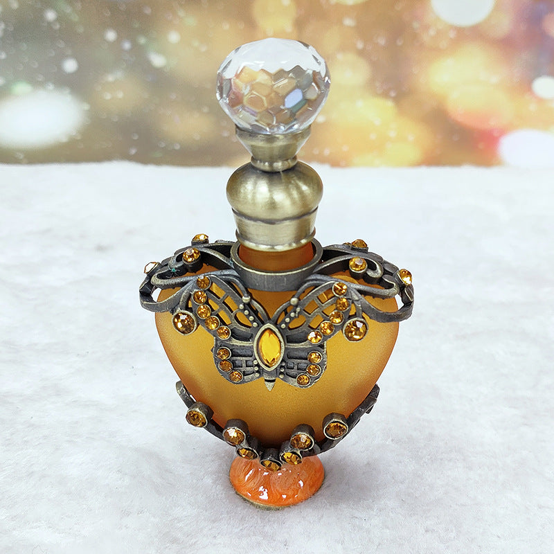 Middle East 12ML Metal Jewelry Style Heart-shaped Perfume Bottle