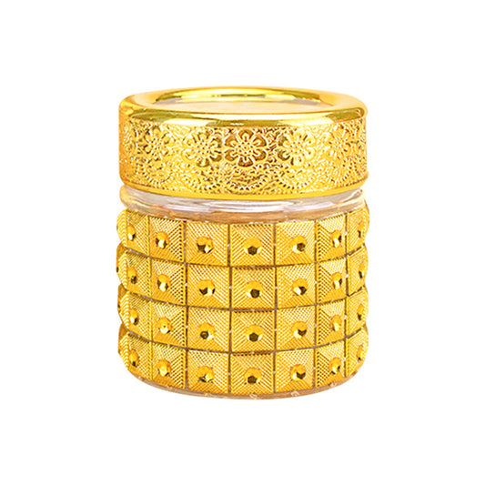 Gold Round Glass Saffron Bottle