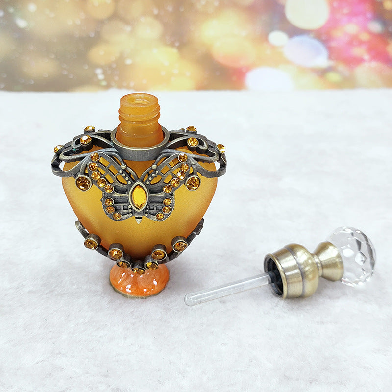 Middle East 12ML Metal Jewelry Style Heart-shaped Perfume Bottle