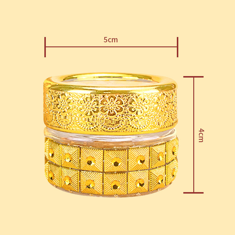 Gold Round Glass Saffron Bottle