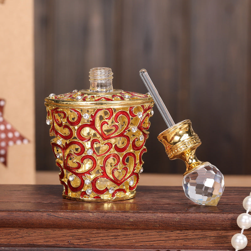 Metal Arabic Middle Eastern Style Perfume and Essential Oil Bottle