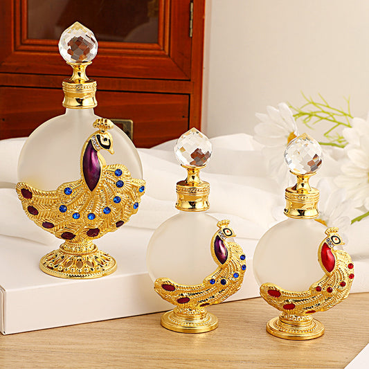 Peacock Perfume and Essential Oil Empty Refill Bottle, Middle East Style Essential Oil Bottle