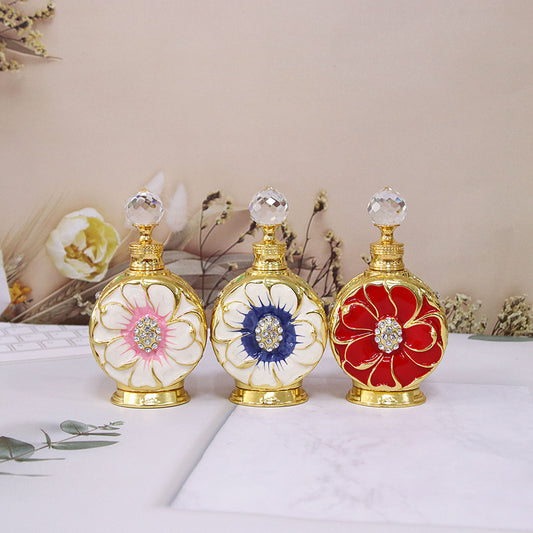 High-end Floral Metal Perfume Essential Oil Bottle