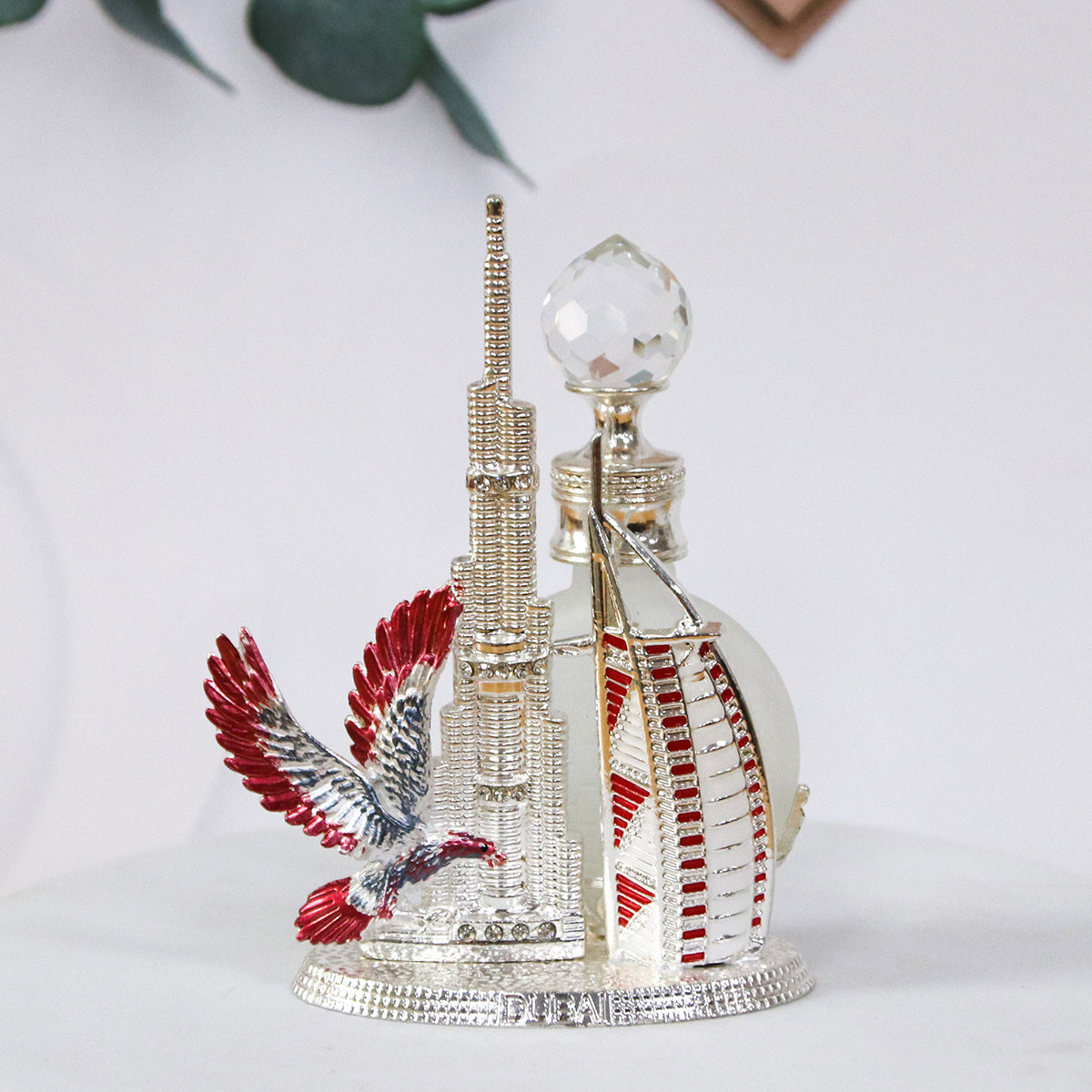 10ml Sailboat Burj Khalifa Hand-Painted Falcon-Inlaid Diamond Glass Dropper Perfume Bottle