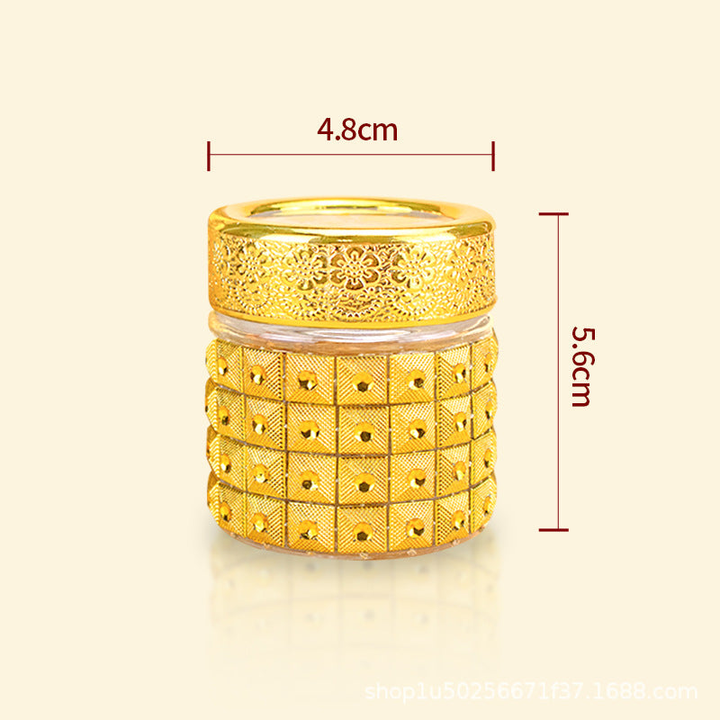 Gold Round Glass Saffron Bottle