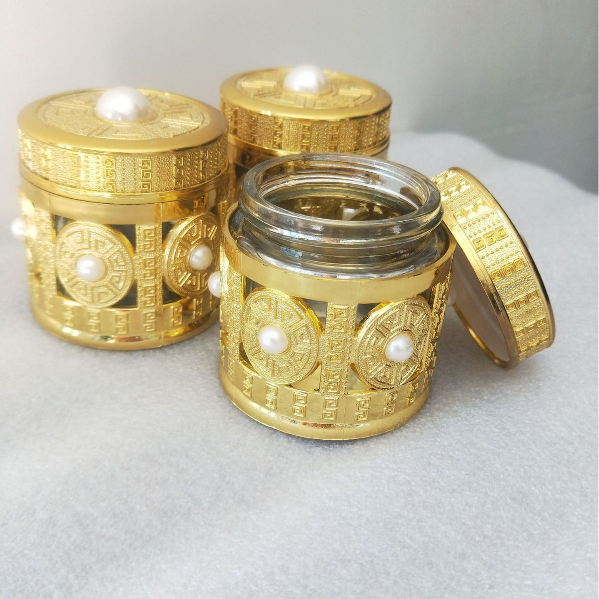 Saffron Pearl Packaging Bottle Cream Glass Bottle