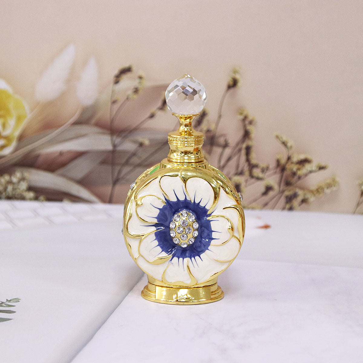 High-end Floral Metal Perfume Essential Oil Bottle