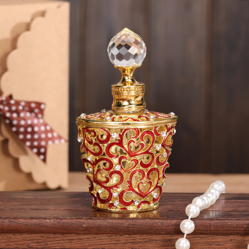 Metal Arabic Middle Eastern Style Perfume and Essential Oil Bottle