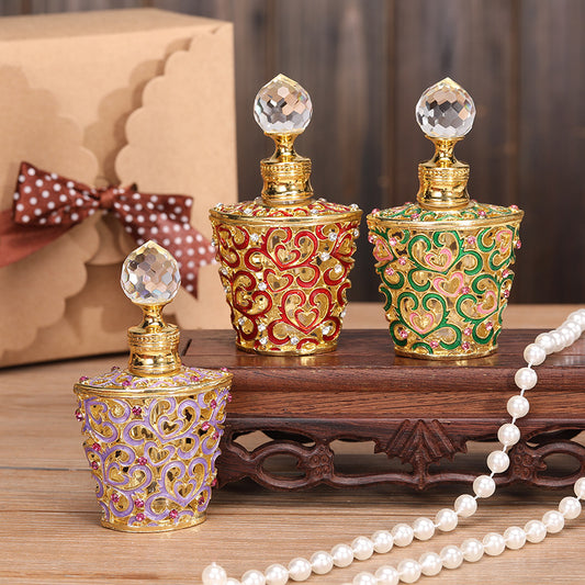 Metal Arabic Middle Eastern Style Perfume and Essential Oil Bottle