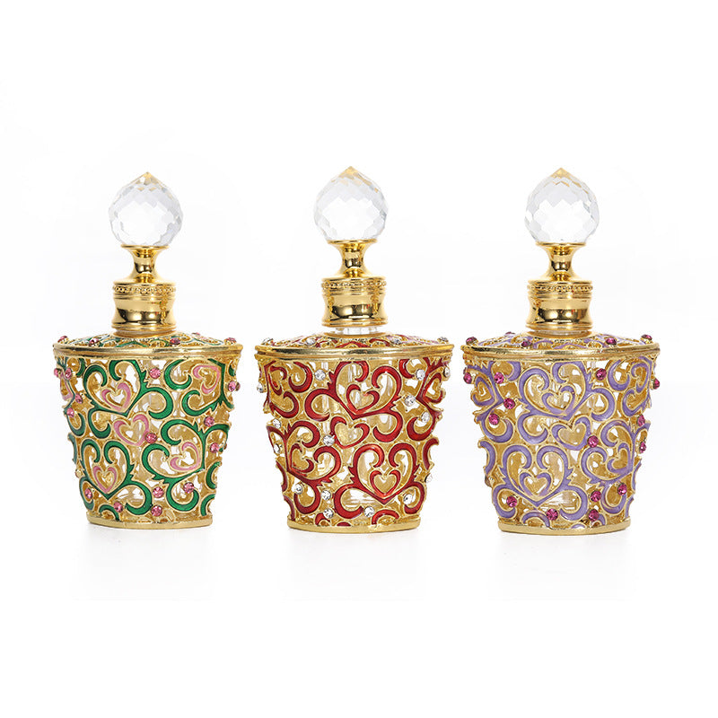 Metal Arabic Middle Eastern Style Perfume and Essential Oil Bottle