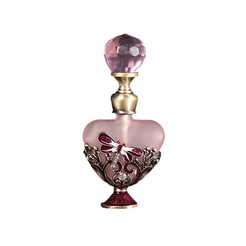 4ml Hand-Painted Heart-shaped Dragonfly Rhinestone Perfume Bottle