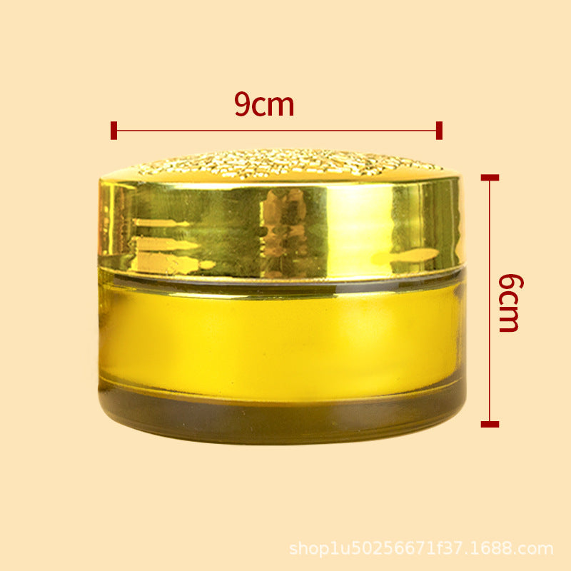 Rhinestone Decorated Flower Cap Saffron Bottle Cream Jar