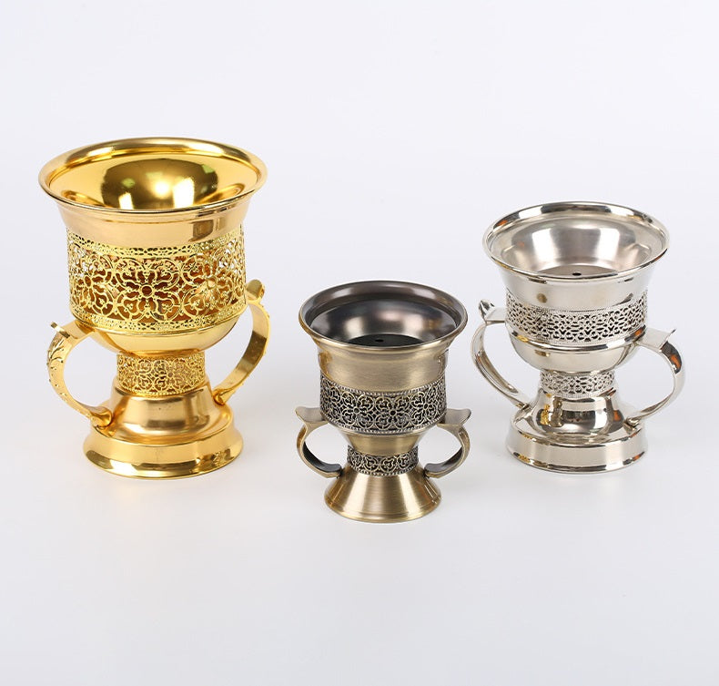 Middle East Metal-Edged Textured Incense Burner Office Ornament
