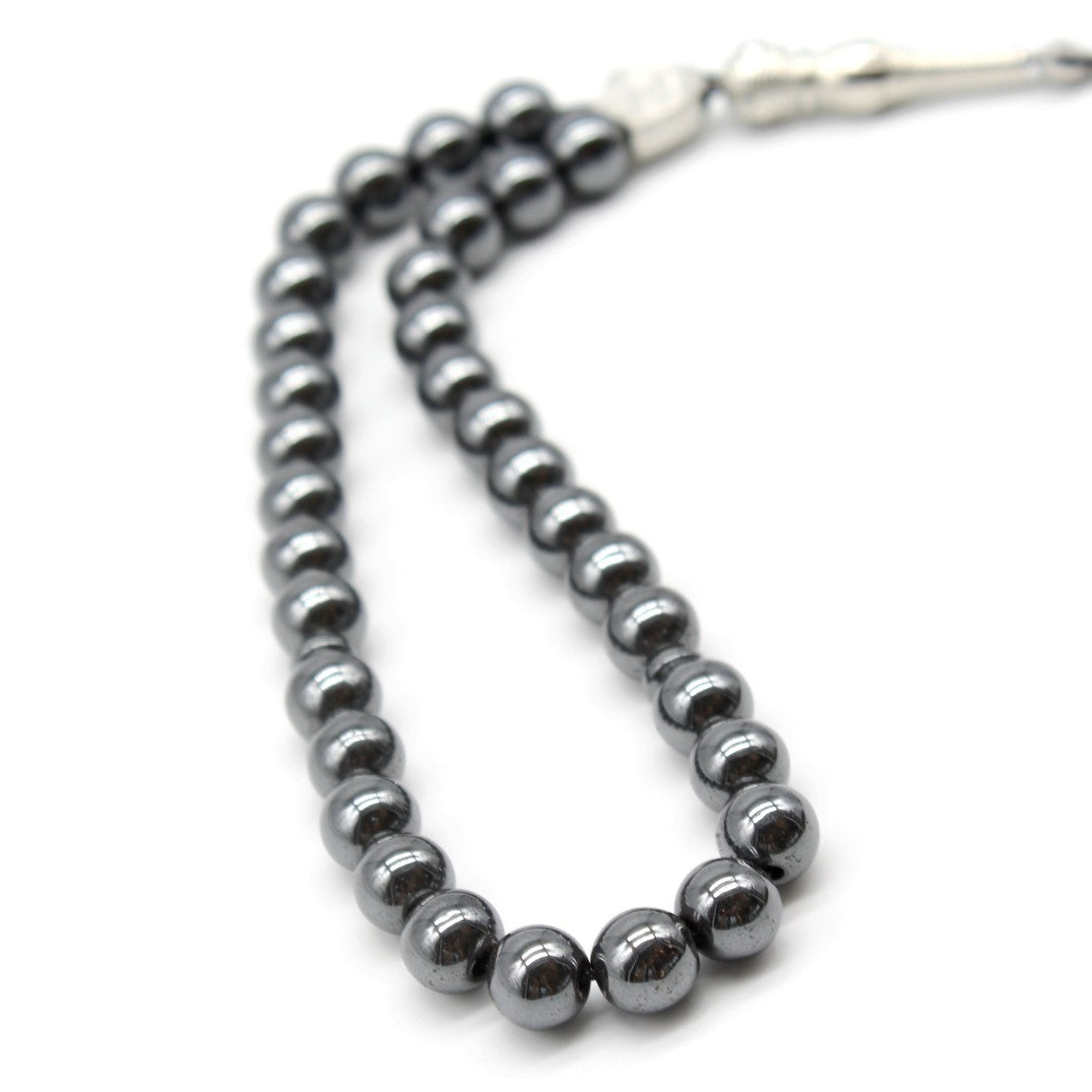 8-centimeter 33-beads Black Agate Muslim Prayer Beads, Islamic Misbaha