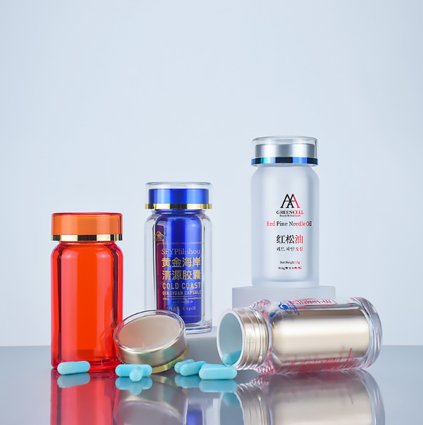 60ML transparent acrylic Maca bottle, saffron bottle, medicine dispensing bottle