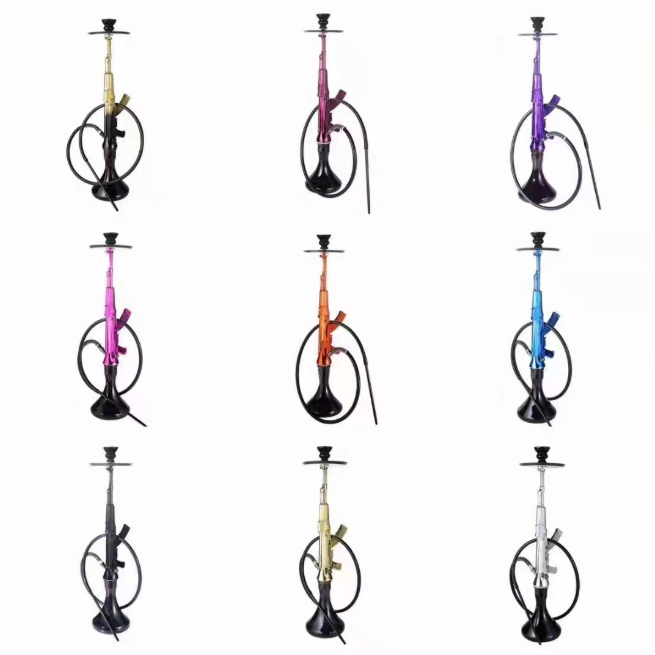 Wholesale of glass smoking pipes, Ak47 gun - shaped hookah, Ak47 Arabic hookah set