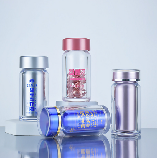 60ML transparent acrylic Maca bottle, saffron bottle, medicine dispensing bottle